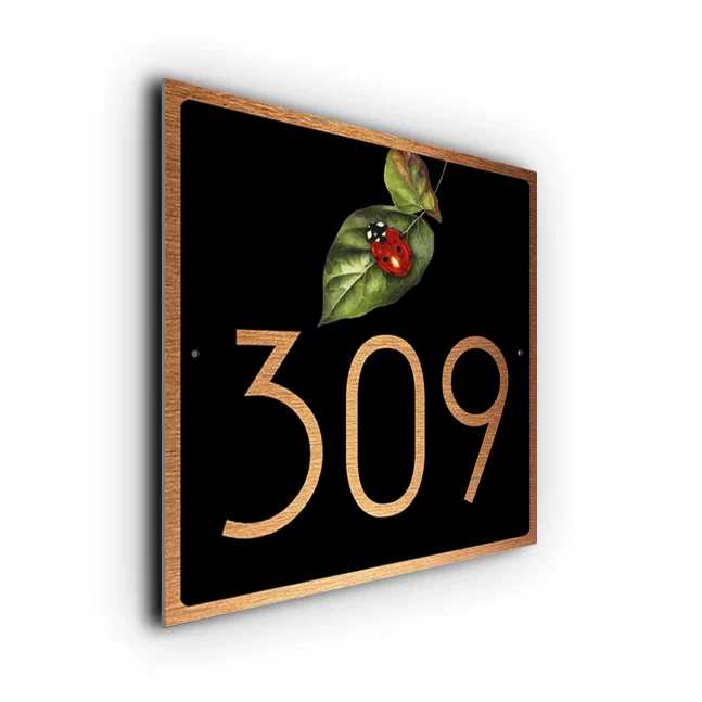 Ladybird House Number Sign