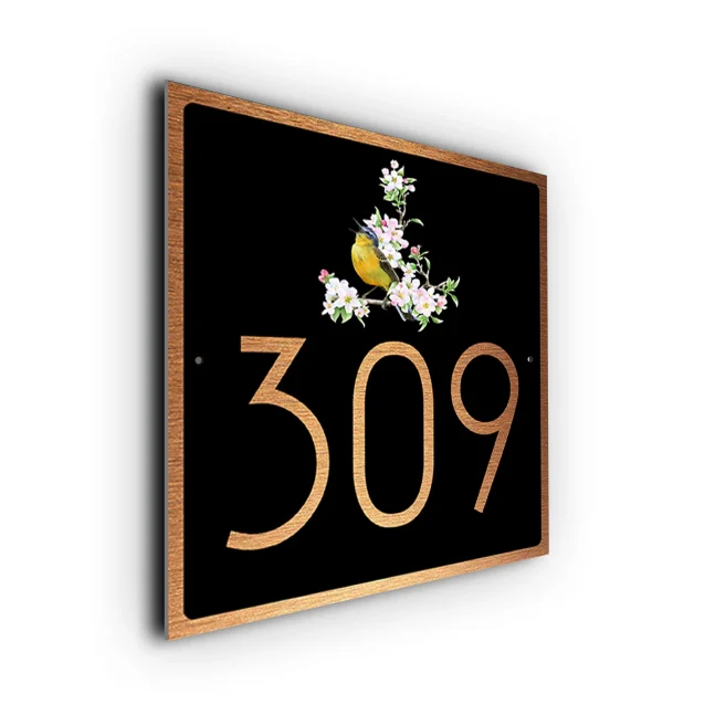 Custom Songbird House Number Sign Songbird House Number Sign
