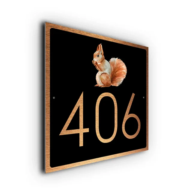Custom Squirrel House Number Sign Squirrel House Number Sign
