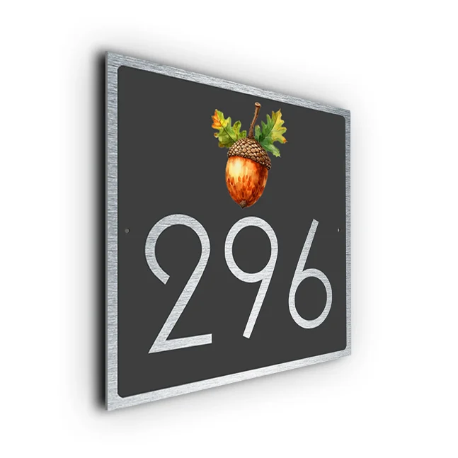Modern Acorn House Number Sign Custom Acorn House Number Sign