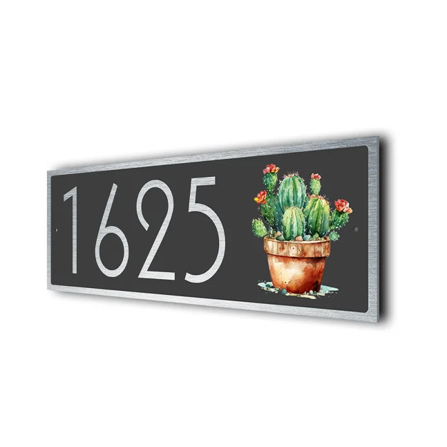 Modern Cactus Address Sign Cactus Address Sign