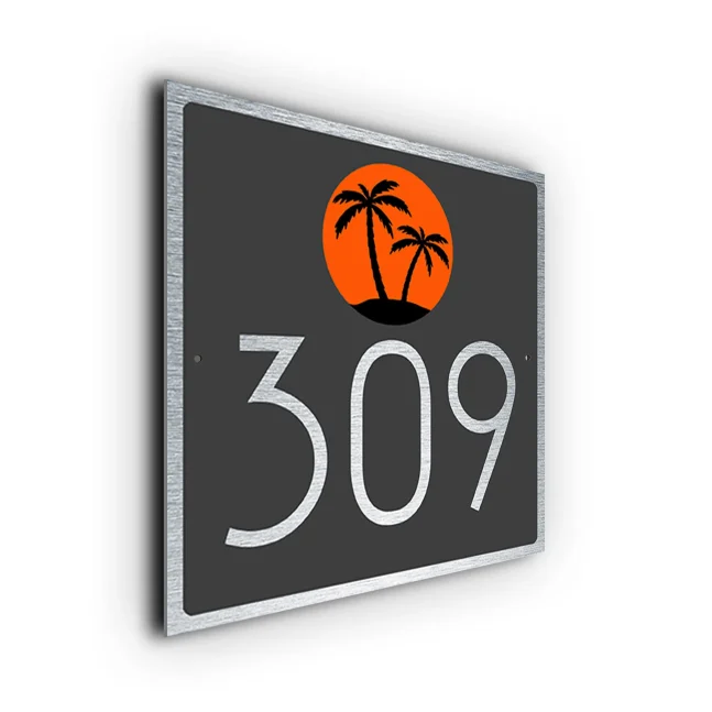 Modern Palm Tree House Number Sign Custom Palm Tree House Number Sign