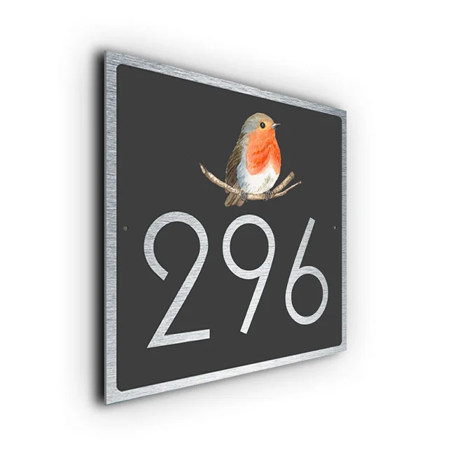 Modern Robin House Number Sign Robin House Number Sign