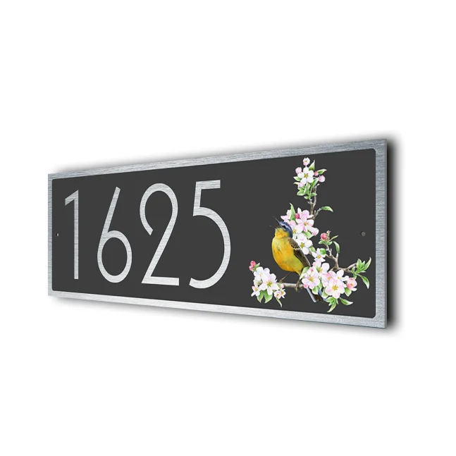 Modern Songbird Address Sign Custom Songbird Address Sign