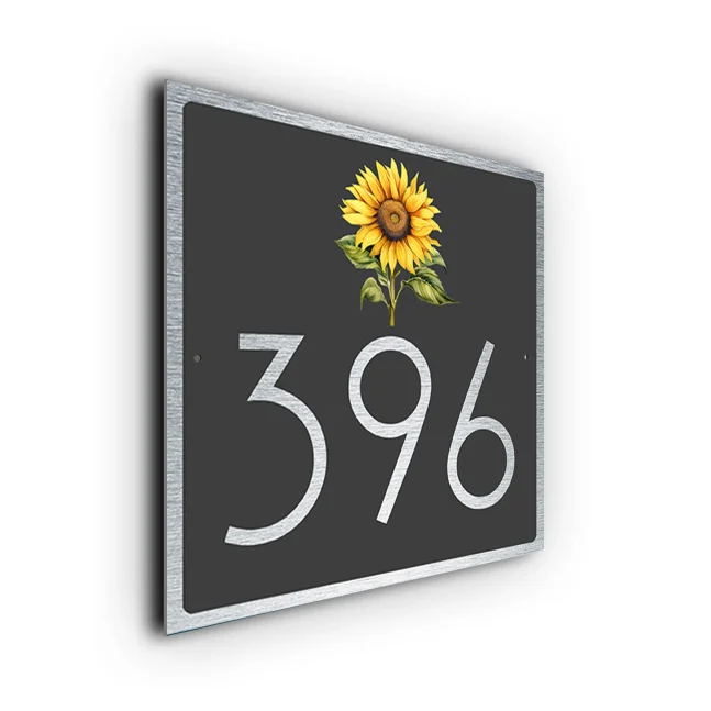 Modern Sunflower House Number Sign Sunflower House Number Sign