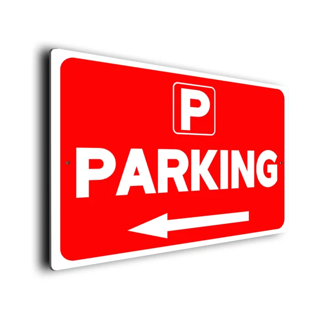 Red Parking Directional Sign Parking Directional Sign