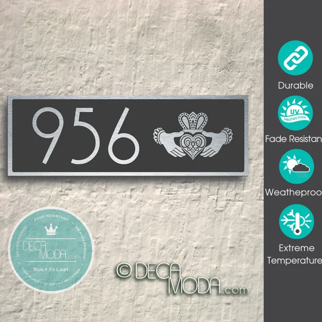 Weatherproof Celtic Claddagh Ring Address Sign Celtic claddagh Ring Address Sign