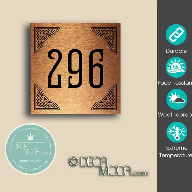 Weatherproof Celtic House Number Sign Celtic House Number Sign