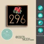 Outdoor Rose House Number Sign