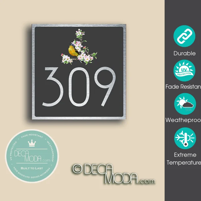 Weatherproof Songbird House Number Sign Songbird House Number Sign