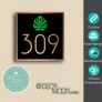 Monstera House Number Sign