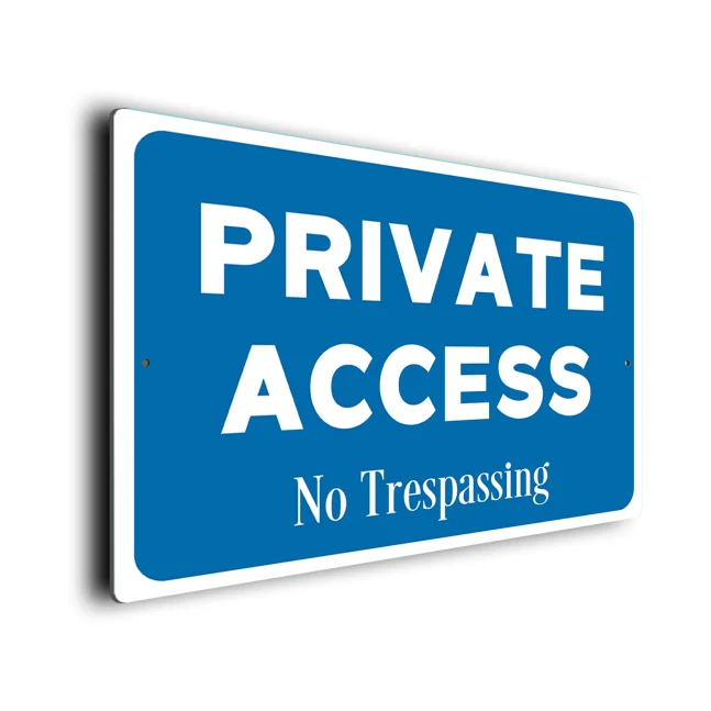 Blue Private Access Sign Private Access Sign.