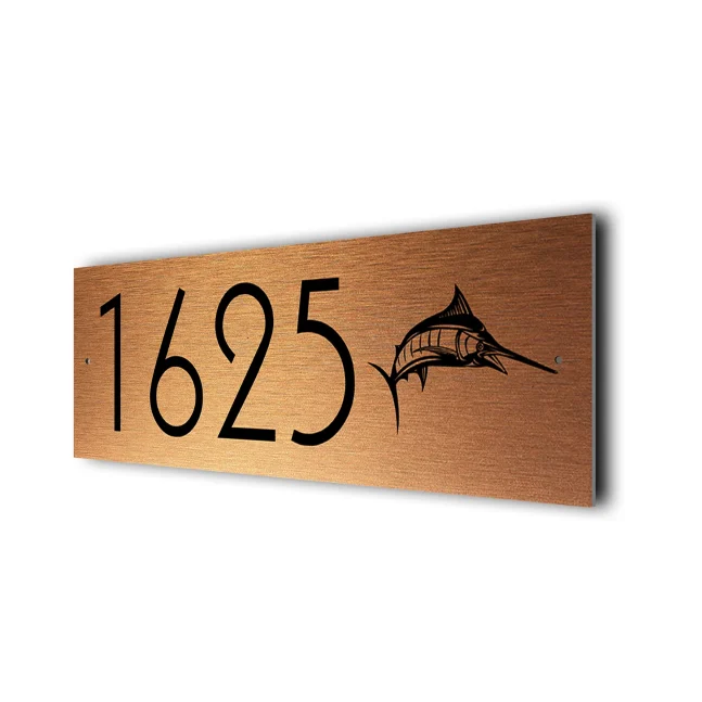 Copper Marlin Address Sign Marlin Address Sign