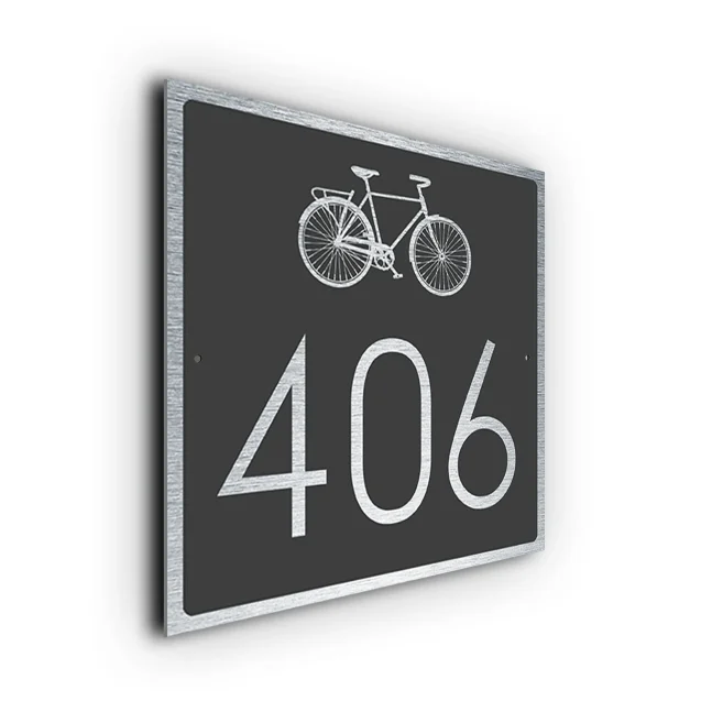 Modern Bicycle House Number Sign Bicycle House Number Sign