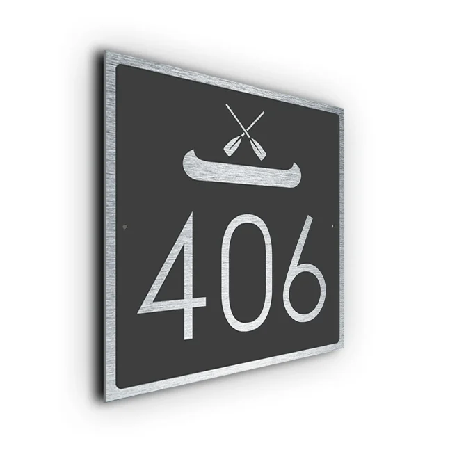 Modern Canoe House Number Sign Canoe House Number Sign