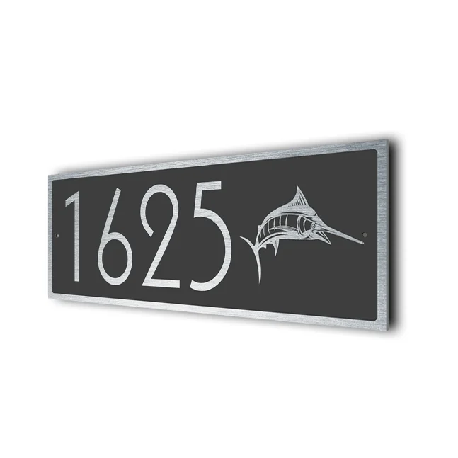 Modern Marlin Address Sign Marlin Address Sign