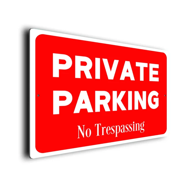 Red Private Parking Sign Private Parking Sign