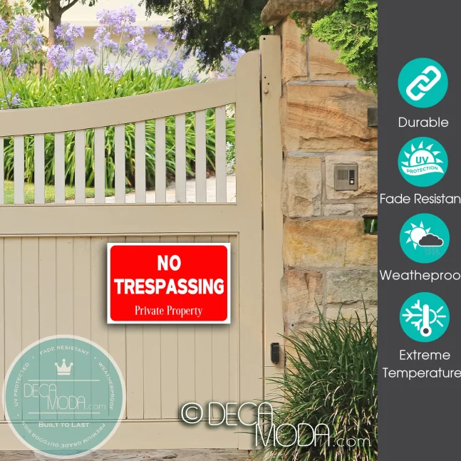 Weatherproof No Trespassing Sign No Trespassing Sign