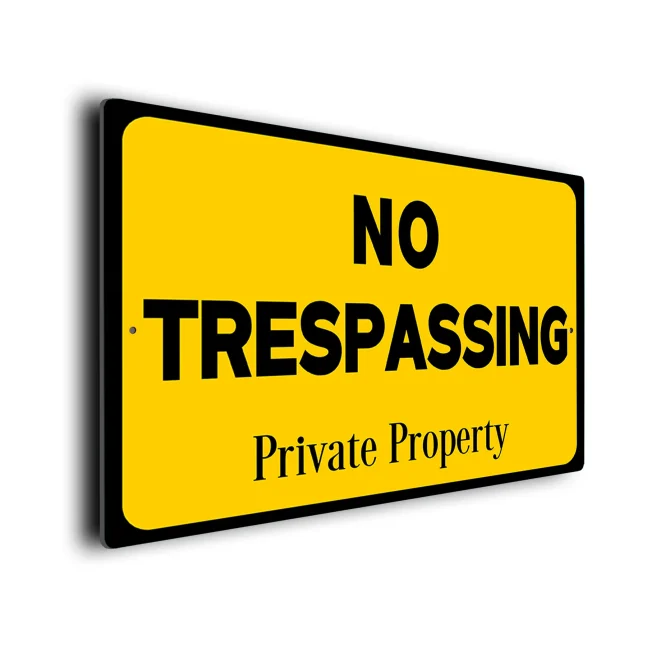 Yellow No Trespassing Sign No Trespassing Sign