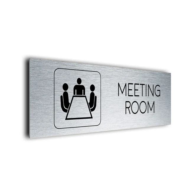 Brushed Silver Meeting Room Sign Meeting Room Sign