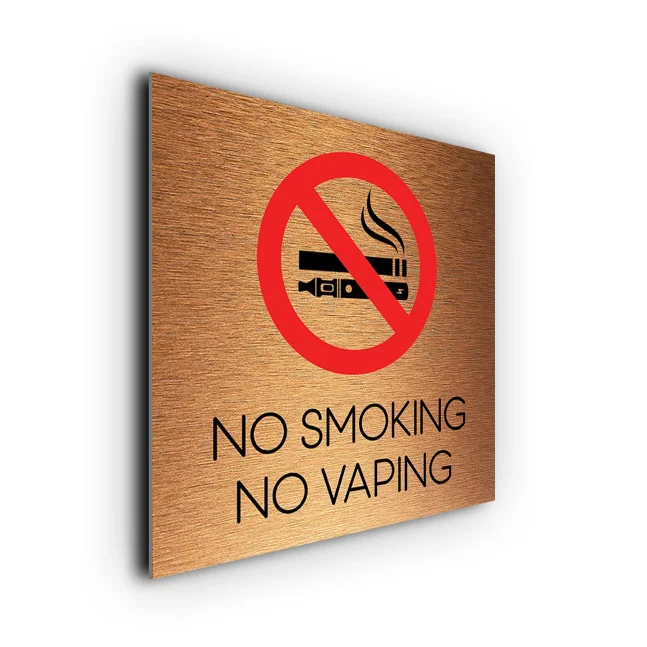 Copper No Smoking No Vaping Sign No Smoking No Vaping Sign