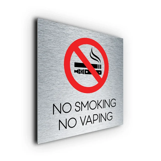 No Smoking No Vaping Sign Silver No Smoking No Vaping Sign