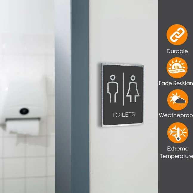 Durable Modern Toilets Sign Superior Toilets Signs