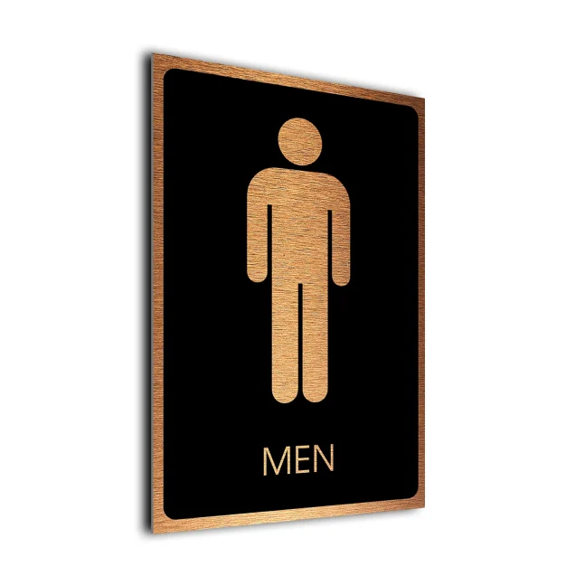 Mens Toilet Symbol Sign Black and Copper Mens Restroom Symbol Sign