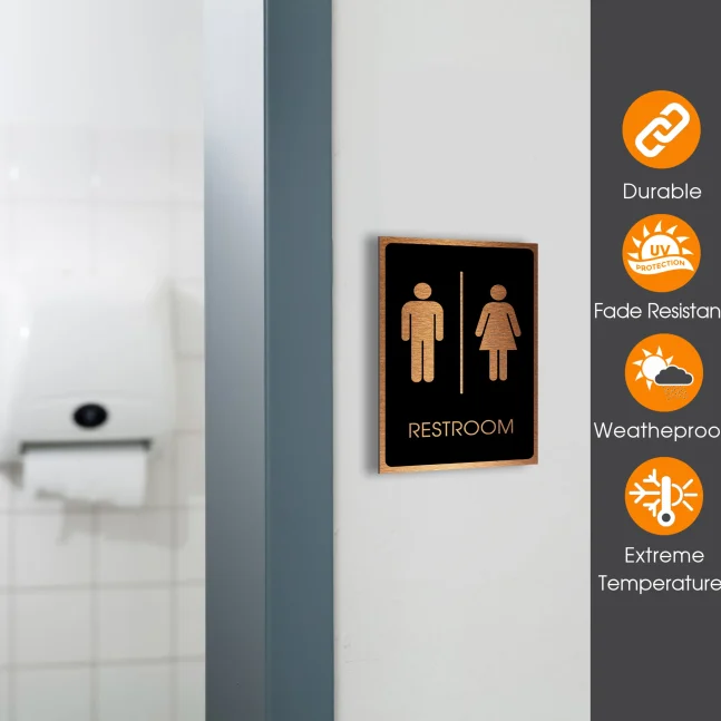 Traditional Restroom Symbol Sign Durable Restroom Symbol Sign