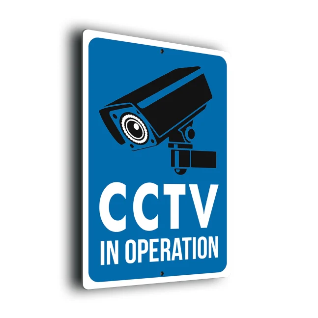Blue CCTV Sign Blue CCTV Sign