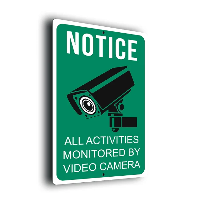 Notice Monitored CCTV Sign Green Notice Monitored CCTV Sign