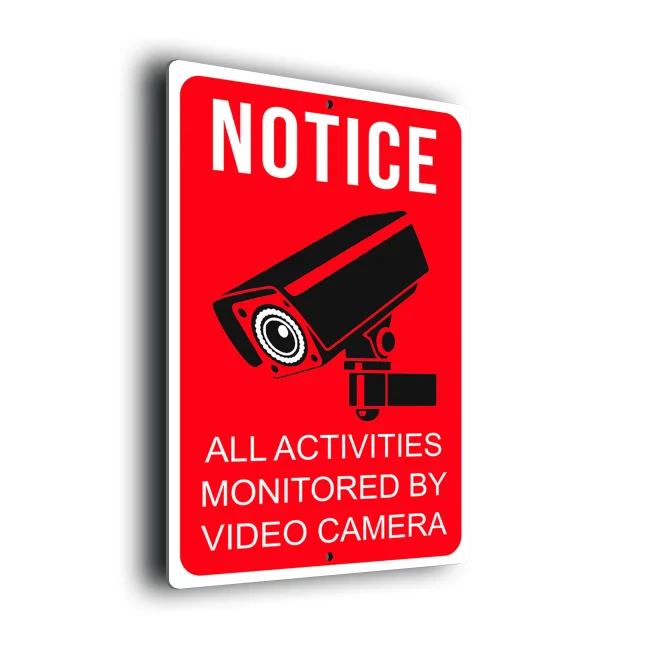 Notice Monitored CCTV Sign Red Notice Monitored CCTV Sign
