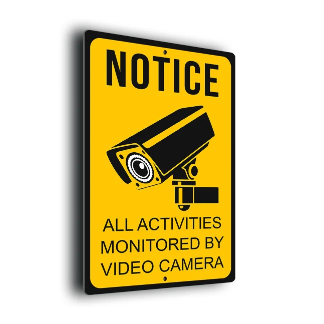 Notice Monitored CCTV Sign Yellow Notice Monitored CCTV Sign