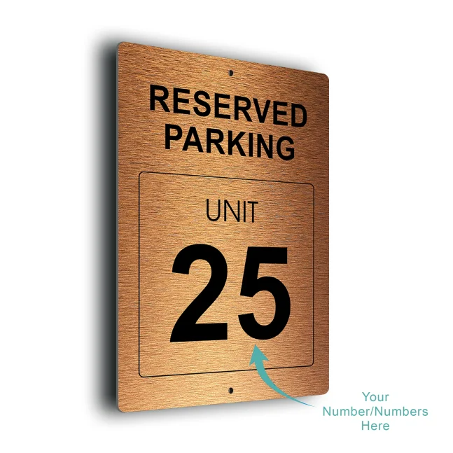 Reserved Parking Unit Number Sign-RPUN210-CB Reserved Parking Unit Number Sign