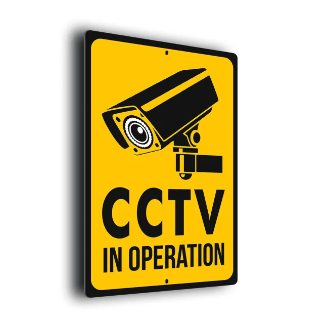 Yellow CCTV Sign Yellow CCTV Sign