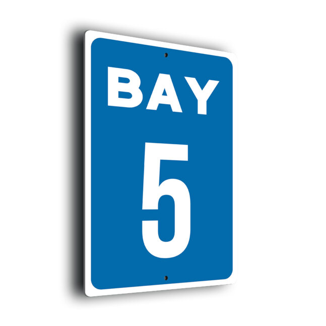 Blue Bay Number Sign BAN234 Bay Number Sign