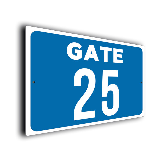 Blue Gate Number Sign Custom Gate Number Sign