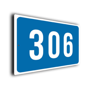 Blue Warehouse Number Sign