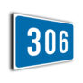 Blue Warehouse Number Sign