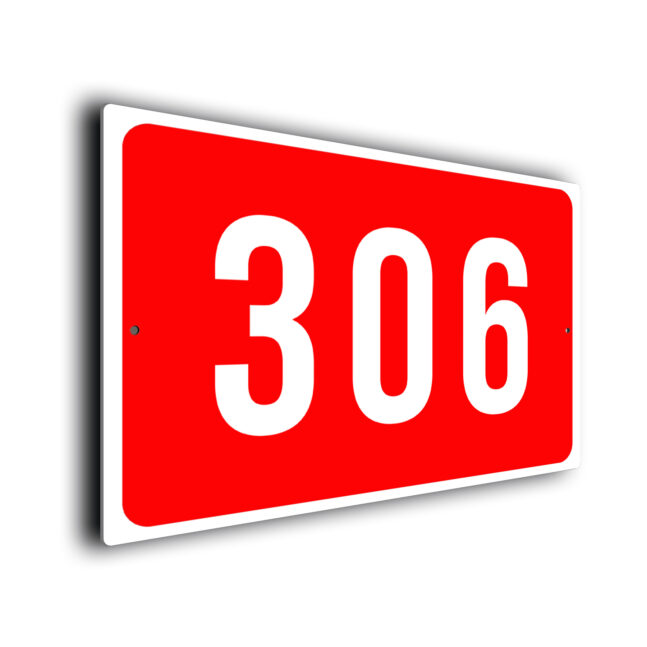 Custom Warehouse Number Sign WHN233-R Red Warehouse Number Sign