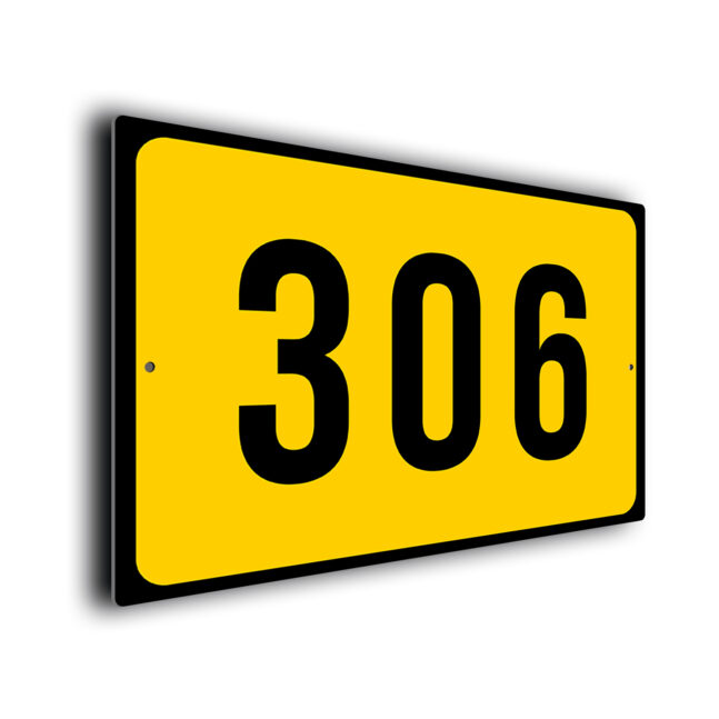 Custom Warehouse Number Sign WHN233-Y Yellow Warehouse Number Sign