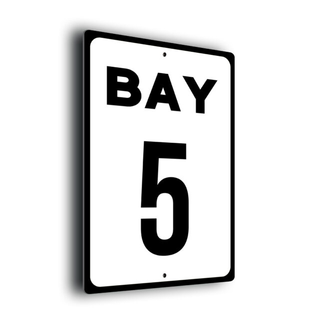 White Bay Number Sign BAN234-W Bay Number Sign