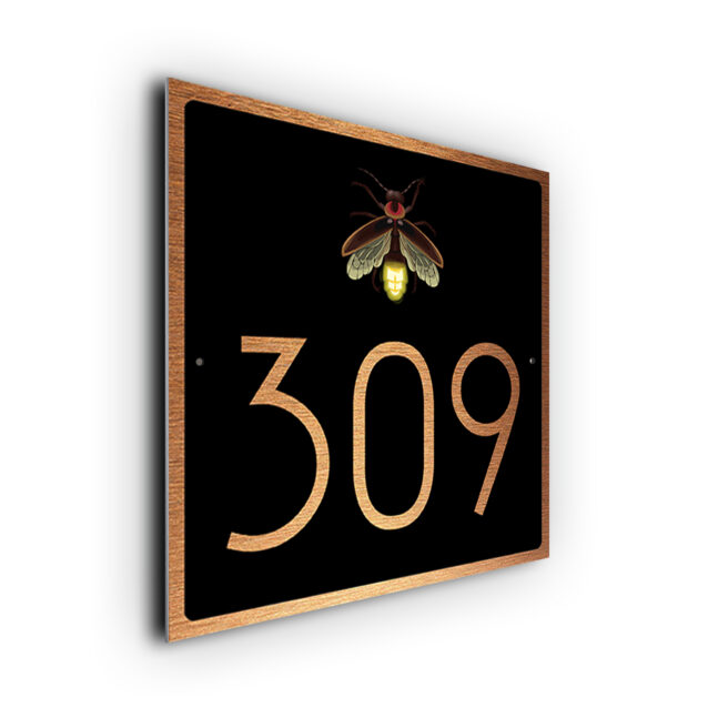 Firefly House Number Sign FFHN238 Custom Firefly House Number Sign