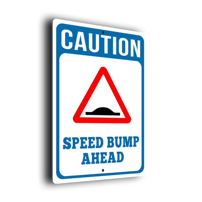 Caution Speed Bump Ahead Sign Blue Blue Caution Speed Bump Ahead Sign