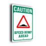 Green Caution Speed Bump Ahead Sign