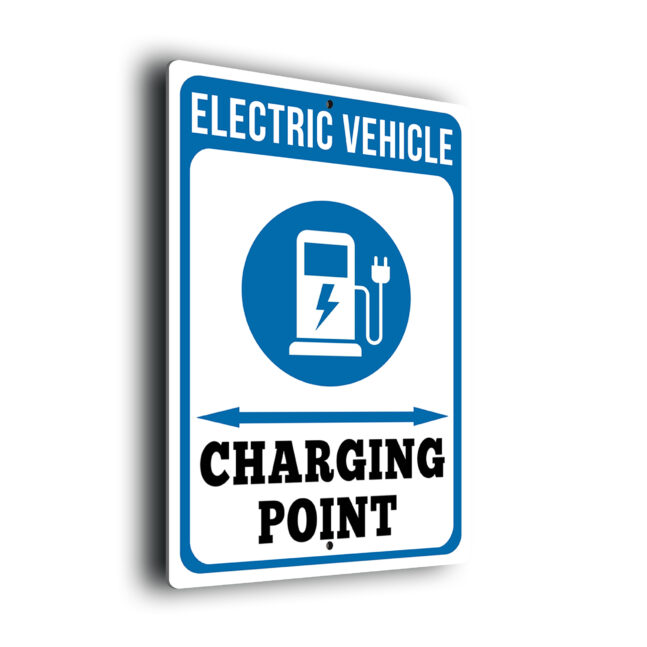 Electric Vehicle Charging Point Sign Blue EV Charging Point Sign