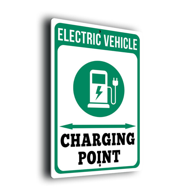 Electric Vehicle Charging Point Sign Green EV Charging Point Sign