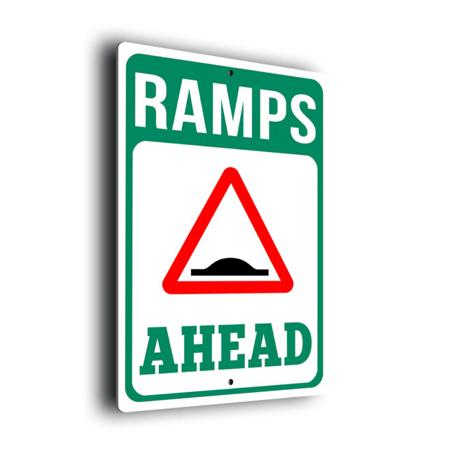 Ramps Ahead Sign CSPR250-Green Speed Ramps Ahead Sign