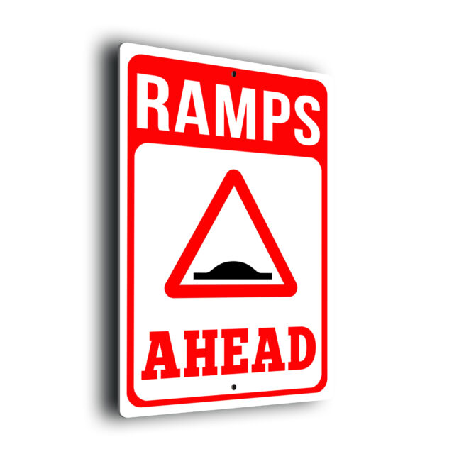 Ramps Ahead Sign CSPR250-Red Speed Ramps Ahead Sign