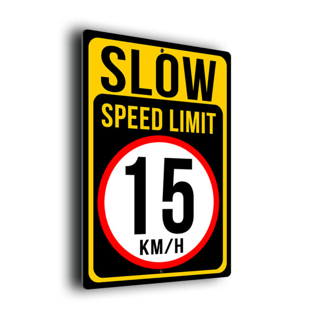 Slow Speed Limit 15 KMH Sign SL15KM257-Yellow 15 KMH Speed Limit Sign